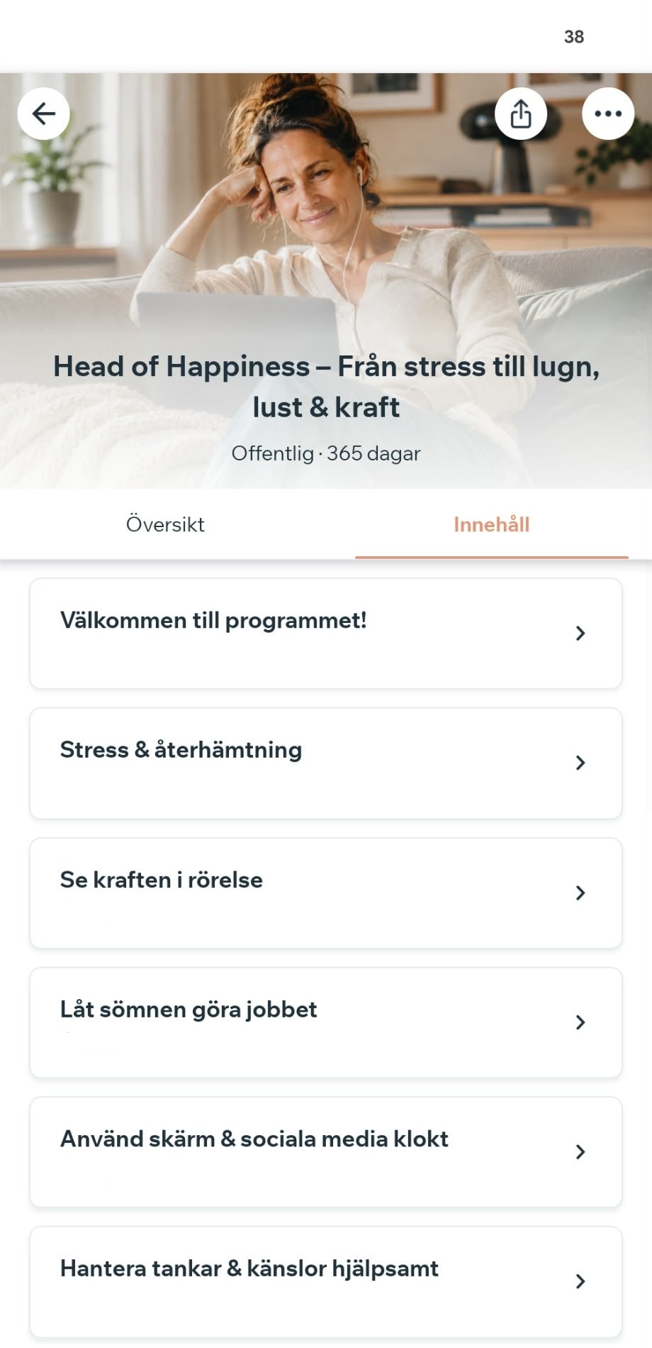 Appen: programmets innehåll